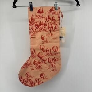 Shannon Retseck Studio Mushroom Christmas Stocking - Cottage NWT French Linen